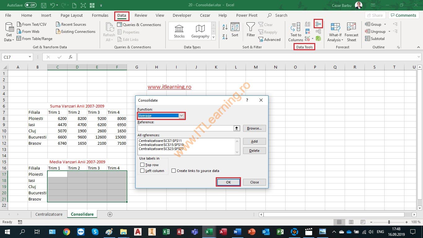 Cum Sa Consolidezi Tabelele Excel Folosind Instrumentul Consolidate